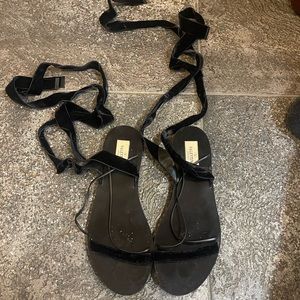VALENTINO BLACK VELVET SANDALS